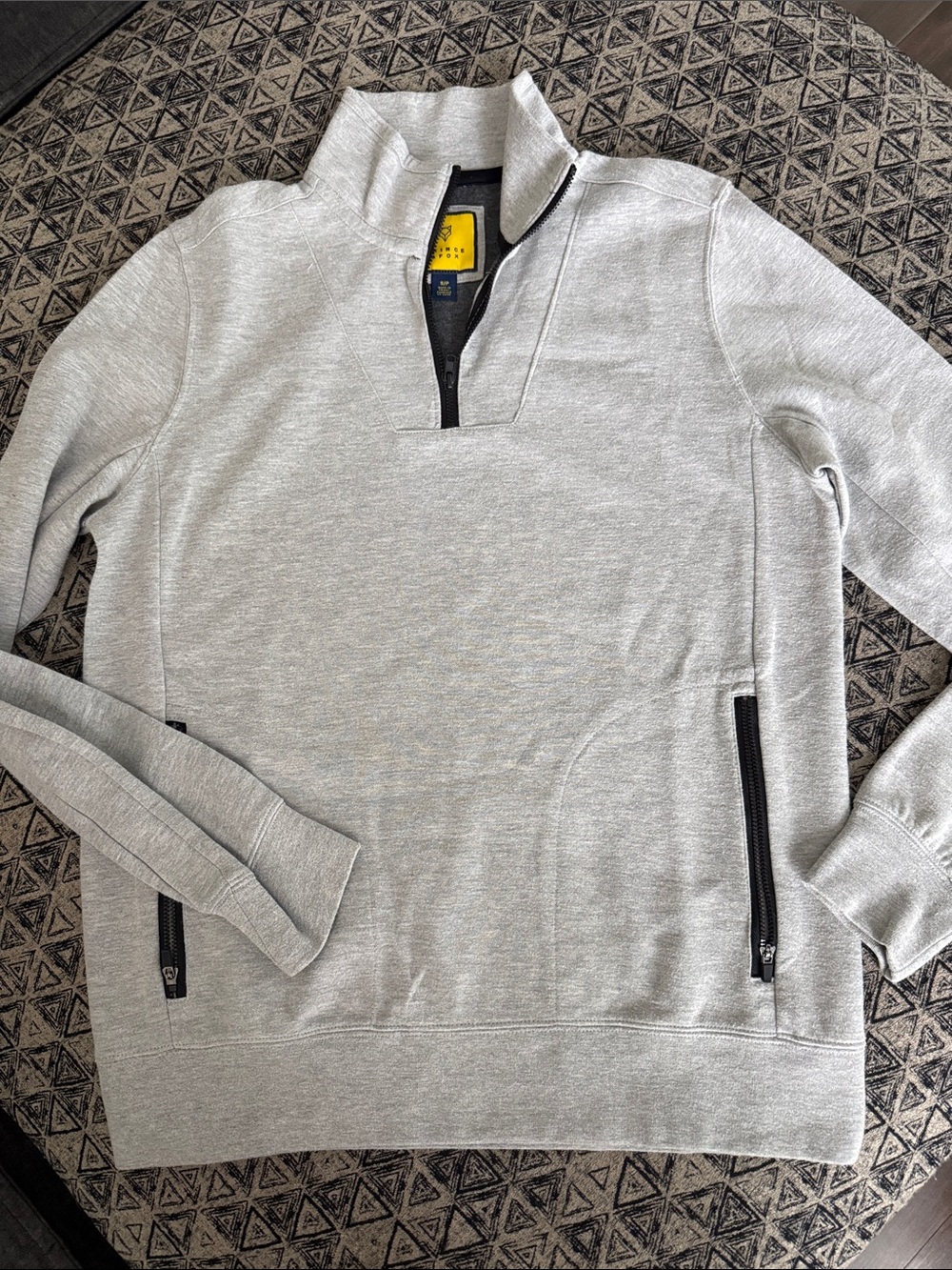 Prince & Fox Light Gray Half-Zip Pullover with Zipper Pockets